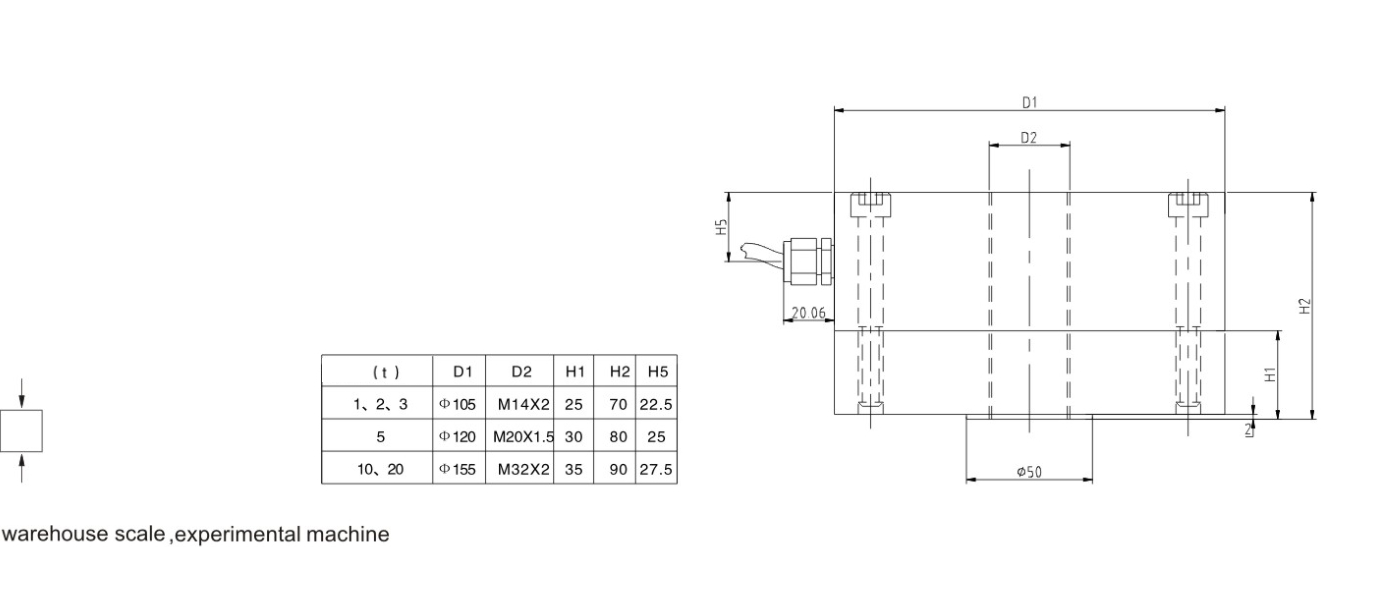 Pancake / Low Profile Shear Force Type Load Cell